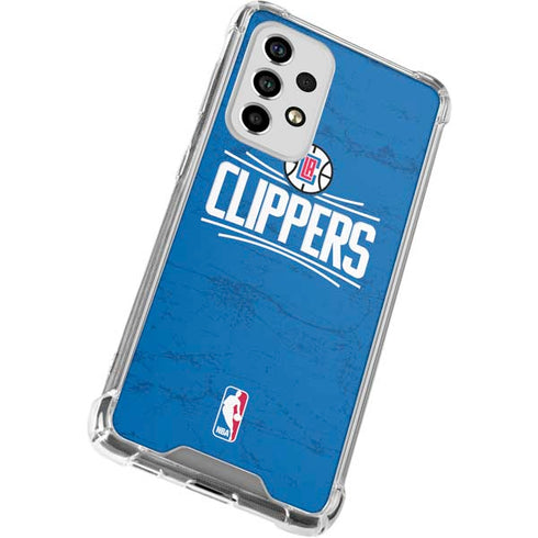 NBA Los Angeles Clippers Distressed Blue Galaxy A53 5G Clear Case