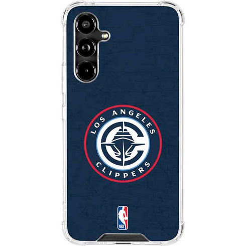 NBA Los Angeles Clippers Distressed Blue Galaxy A54 5G Clear Case