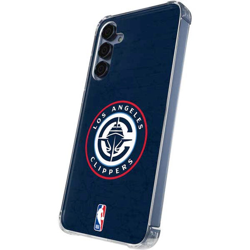NBA Los Angeles Clippers Distressed Blue Galaxy A55 5G Clear Case