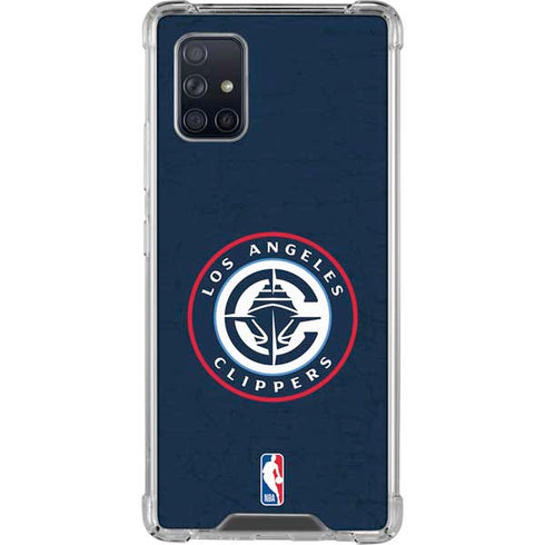 NBA Los Angeles Clippers Distressed Blue Galaxy A71 5G Clear Case