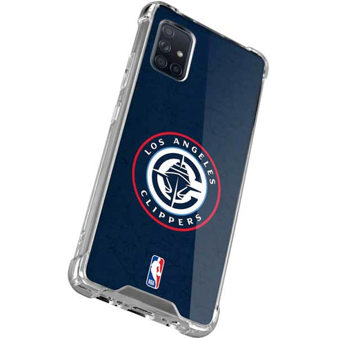 NBA Los Angeles Clippers Distressed Blue Galaxy A71 5G Clear Case