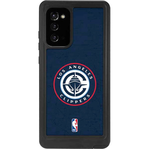 NBA Los Angeles Clippers Distressed Blue Galaxy Note20 5G Waterproof Case