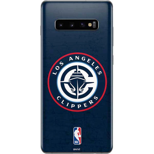 NBA Los Angeles Clippers Distressed Blue Galaxy S10 Plus Skin