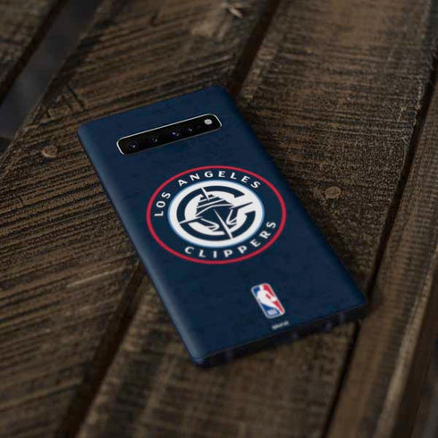 NBA Los Angeles Clippers Distressed Blue Galaxy S10 Plus Skin