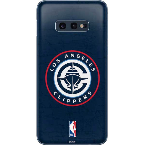 NBA Los Angeles Clippers Distressed Blue Galaxy S10e Skin