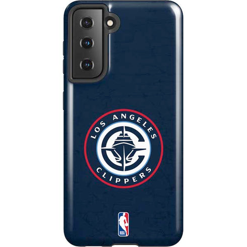 NBA Los Angeles Clippers Distressed Blue Galaxy S21 5G Pro Case