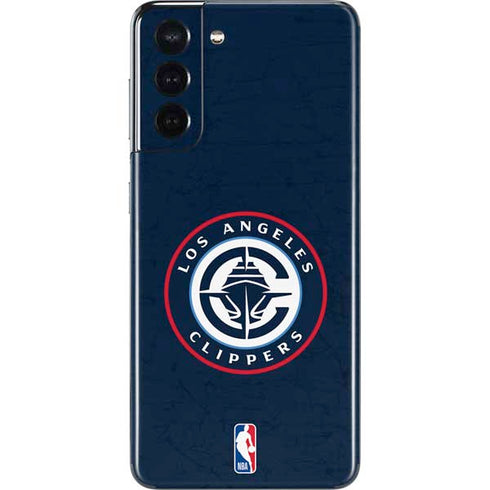 NBA Los Angeles Clippers Distressed Blue Galaxy S21 5G Skin