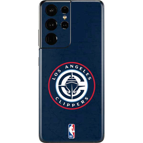 NBA Los Angeles Clippers Distressed Blue Galaxy S21 Ultra 5G Skin