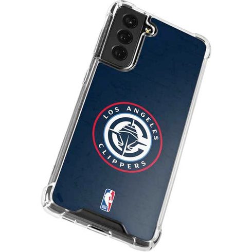 NBA Los Angeles Clippers Distressed Blue Galaxy S22 Clear Case