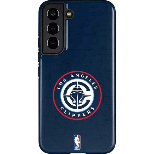 NBA Los Angeles Clippers Distressed Blue Galaxy S22 Pro Case