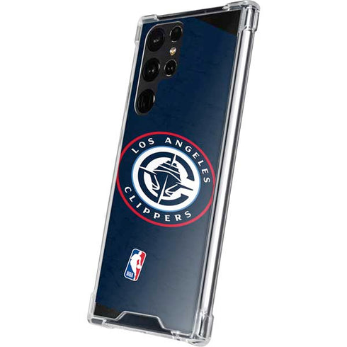 NBA Los Angeles Clippers Distressed Blue Galaxy S22 Ultra Clear Case