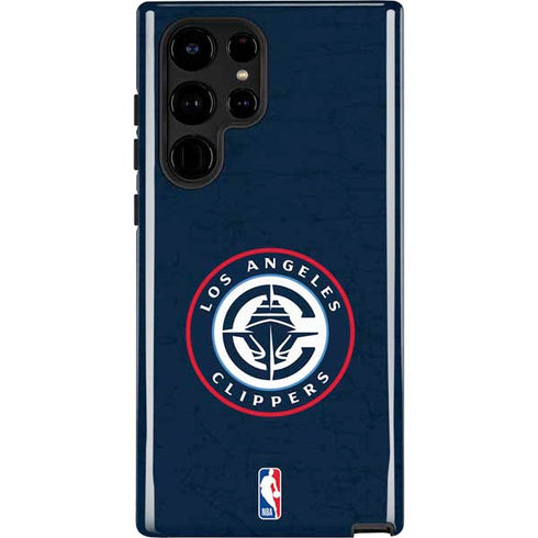 NBA Los Angeles Clippers Distressed Blue Galaxy S22 Ultra Pro Case