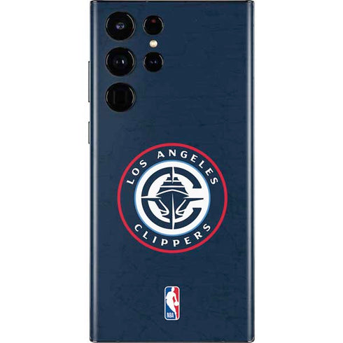 NBA Los Angeles Clippers Distressed Blue Galaxy S22 Ultra Skin