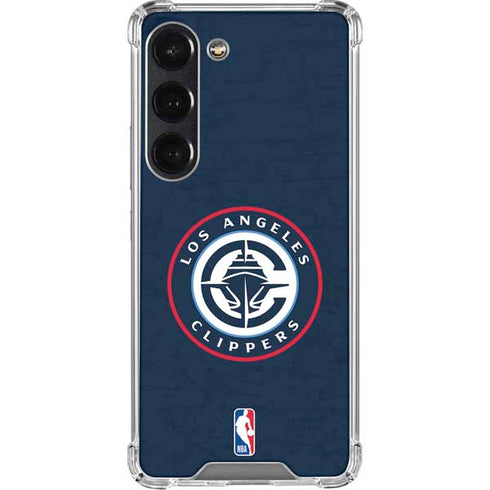 NBA Los Angeles Clippers Distressed Blue Galaxy S23 Clear Case
