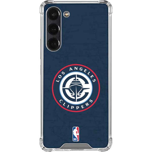 NBA Los Angeles Clippers Distressed Blue Galaxy S23 Plus Clear Case