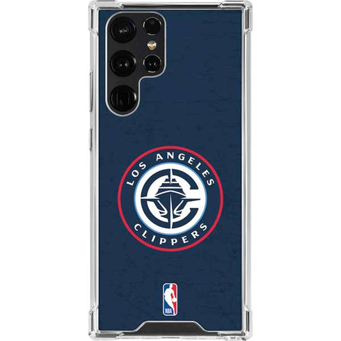 NBA Los Angeles Clippers Distressed Blue Galaxy S23 Ultra Clear Case
