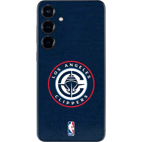 NBA Los Angeles Clippers Distressed Blue Galaxy S24 Skin