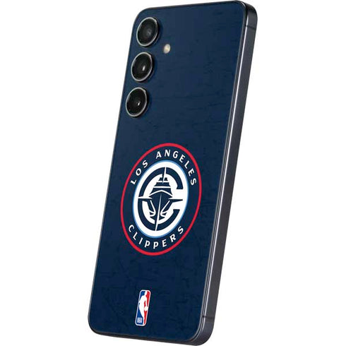 NBA Los Angeles Clippers Distressed Blue Galaxy S25 Skin