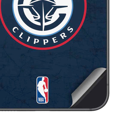 NBA Los Angeles Clippers Distressed Blue Galaxy S25 Skin