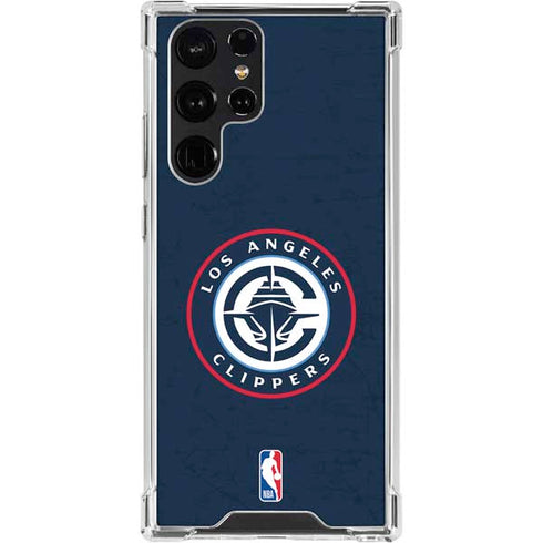 NBA Los Angeles Clippers Distressed Blue Galaxy S24 Ultra Clear Case