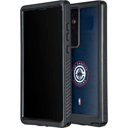 NBA Los Angeles Clippers Distressed Blue Galaxy S24 Ultra Waterproof Case