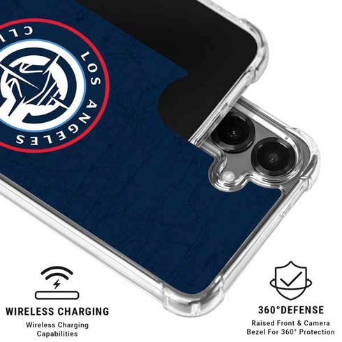 NBA Los Angeles Clippers Distressed Blue Galaxy S26 Clear Case