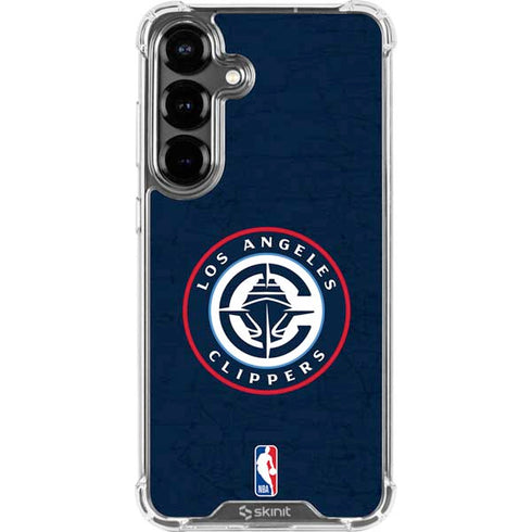 NBA Los Angeles Clippers Distressed Blue Galaxy S26 Plus Clear Case