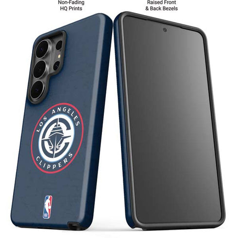 NBA Los Angeles Clippers Distressed Blue Galaxy S26 Ultra Impact Case