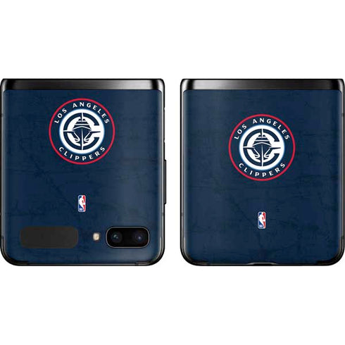 NBA Los Angeles Clippers Distressed Blue Galaxy Z Flip Skin