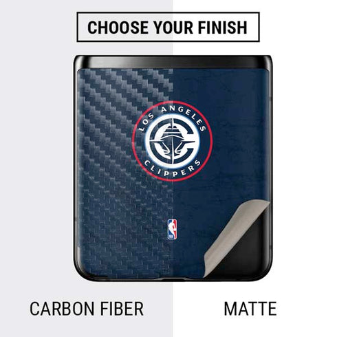 NBA Los Angeles Clippers Distressed Blue Galaxy Z Flip Skin