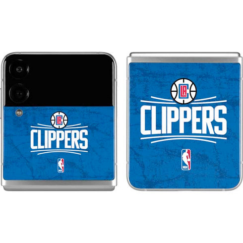 NBA Los Angeles Clippers Distressed Blue Galaxy Z Flip4 5G Skin