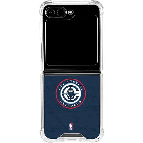NBA Los Angeles Clippers Distressed Blue Galaxy Z Flip5 5G Clear Case