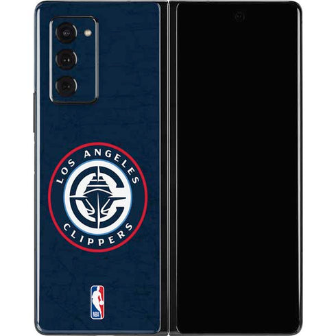 NBA Los Angeles Clippers Distressed Blue Galaxy Z Fold2 5G Skin