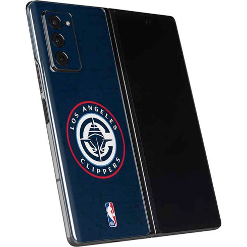 NBA Los Angeles Clippers Distressed Blue Galaxy Z Fold2 5G Skin