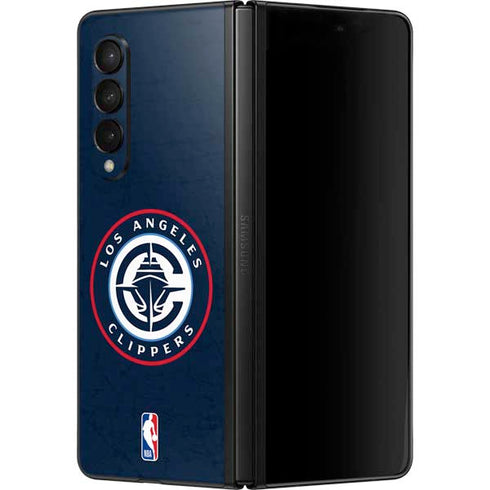 NBA Los Angeles Clippers Distressed Blue Galaxy Z Fold3 5G Skin