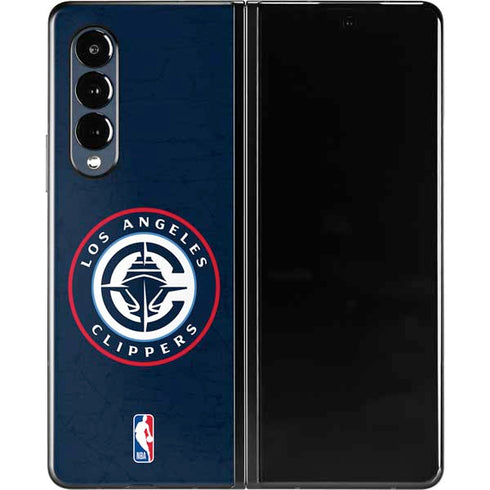 NBA Los Angeles Clippers Distressed Blue Galaxy Z Fold3 5G Skin