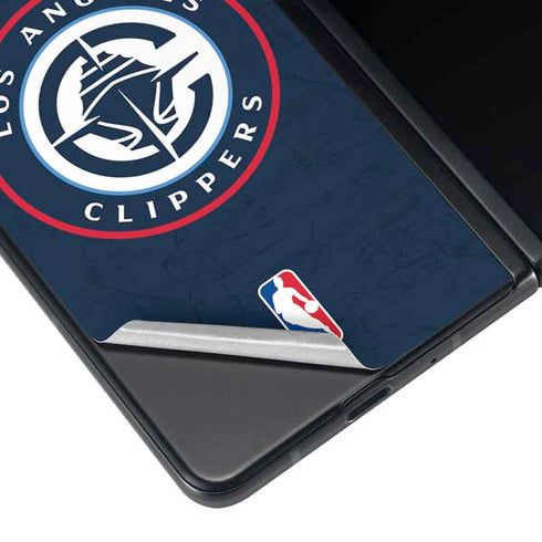 NBA Los Angeles Clippers Distressed Blue Galaxy Z Fold3 5G Skin