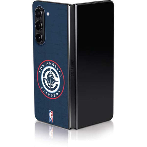 NBA Los Angeles Clippers Distressed Blue Galaxy Z Fold5 5G Skin