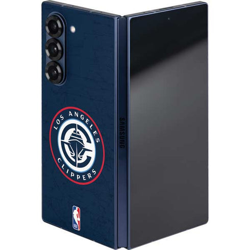NBA Los Angeles Clippers Distressed Blue Galaxy Z Fold6 Skin