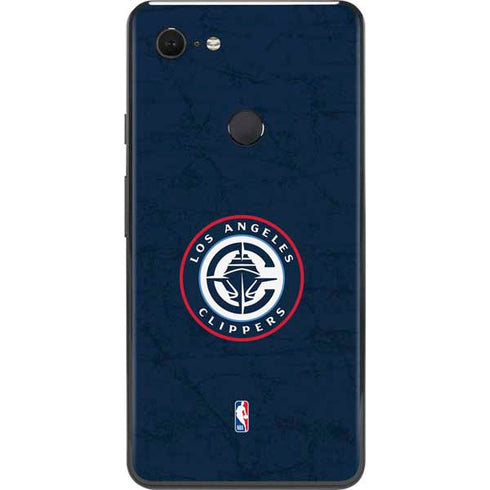 NBA Los Angeles Clippers Distressed Blue Google Pixel 3 XL Skin