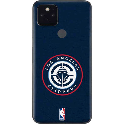 NBA Los Angeles Clippers Distressed Blue Google Pixel 5 Skin