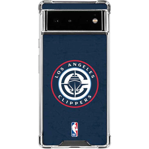 NBA Los Angeles Clippers Distressed Blue Google Pixel 6 Clear Case