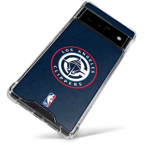 NBA Los Angeles Clippers Distressed Blue Google Pixel 6 Clear Case