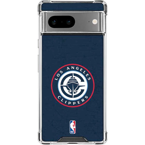 NBA Los Angeles Clippers Distressed Blue Google Pixel 8 Clear Case