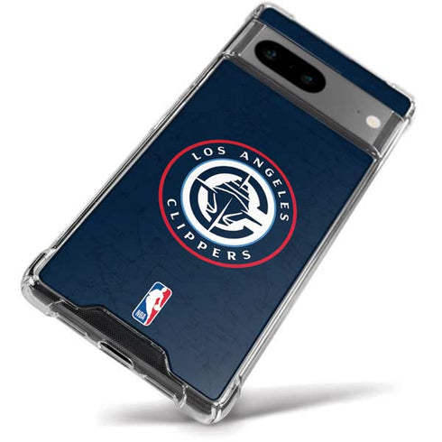 NBA Los Angeles Clippers Distressed Blue Google Pixel 8 Clear Case