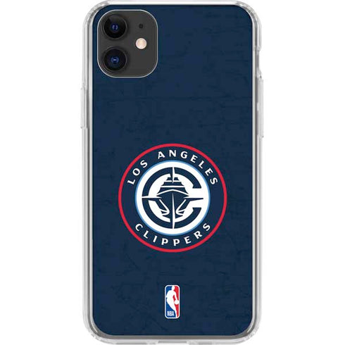 NBA Los Angeles Clippers Distressed Blue iPhone 11 Clear Case