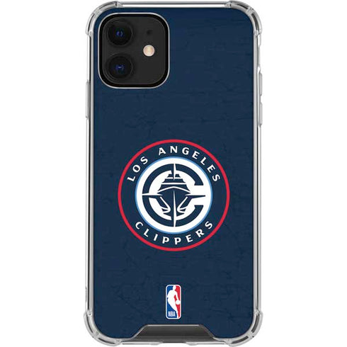 NBA Los Angeles Clippers Distressed Blue iPhone 12 Clear Case