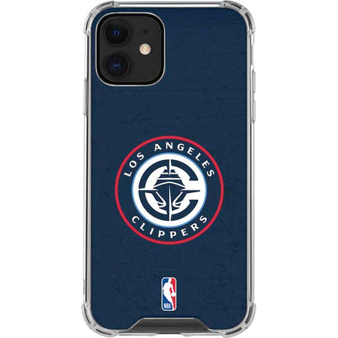 NBA Los Angeles Clippers Distressed Blue iPhone 12 Mini Clear Case