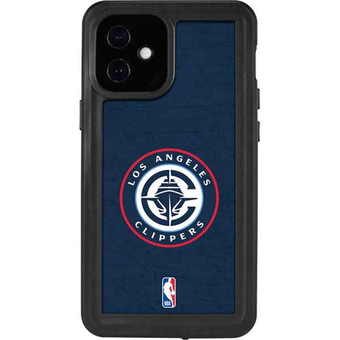 NBA Los Angeles Clippers Distressed Blue iPhone 12 Mini Waterproof Case
