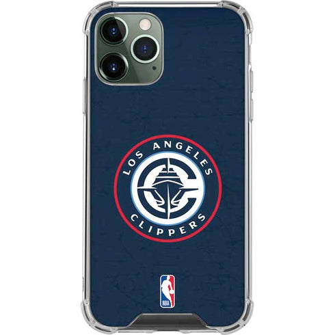 NBA Los Angeles Clippers Distressed Blue iPhone 12 Pro Clear Case